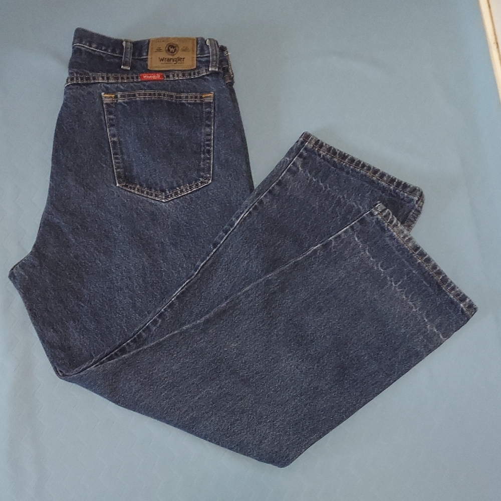 Wrangler Men's Dark Blue Straight Jeans